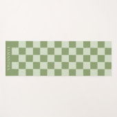 Personalized Modern Green Simple Checkered Pattern Yogamat (Voorkant (horizontaal))