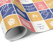 Personalized Modern Hand-Drawn Colorful New Year Cadeaupapier (Rol Hoek)