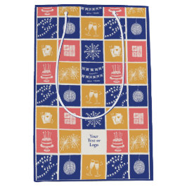 Personalized Modern Hand-Drawn Colorful New Year Medium Cadeauzakje