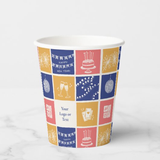Personalized Modern Hand-Drawn Colorful New Year Papieren Bekers (Voorkant)