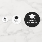 Personalized Modern Hat and Tassel Graduation Confetti (Achterkanten)