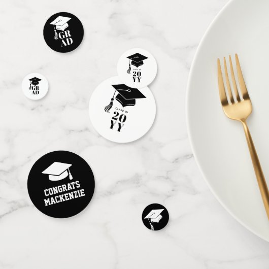Personalized Modern Hat and Tassel Graduation Confetti (Groep)