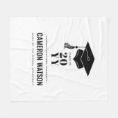 Personalized Modern Hat and Tassel Graduation Fleece Deken (Voorkant (Horizontaal))