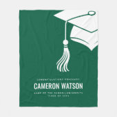 Personalized Modern Hat and Tassel Graduation Fleece Deken (Voorkant)