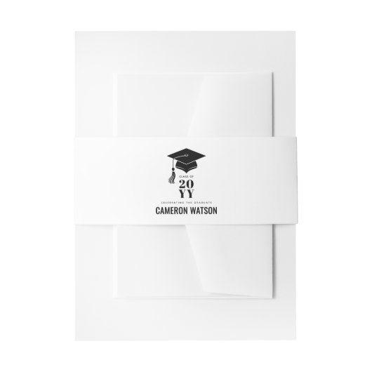 Personalized Modern Hat and Tassel Graduation Uitnodigingen Wikkel (Voorkant Voorbeeld)