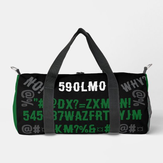 Personalized modern letters Black Green Trendy Plunjezak (Voorkant)