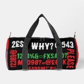 Personalized modern letters Red Black Green Teens Plunjezak (Achterkant)