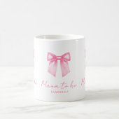 Personalized Modern Mama To Be Pink Bow Mug Koffiemok (Center)