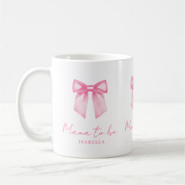 Personalized Modern Mama To Be Pink Bow Mug Koffiemok