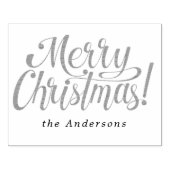 Personalized Modern Merry Christmas Family Stamp   Rubberstempel (Afrduk)