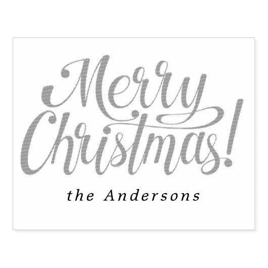 Personalized Modern Merry Christmas Family Stamp   Rubberstempel (Afrduk)