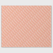 Personalized Modern Merry Christmas Peach Colour Cadeaupapier (Vlak)