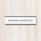 Personalized modern minimalist black script name deurbordje (Voorkant)