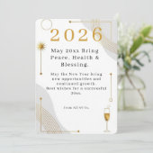 Personalized Modern Minimalist Business New Year Feestdagenkaart (Staand voorkant)