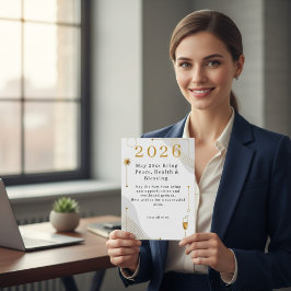 Personalized Modern Minimalist Business New Year  Feestdagenkaart