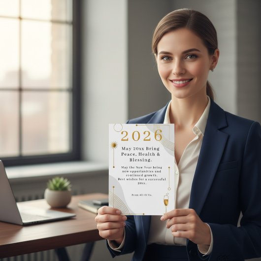 Personalized Modern Minimalist Business New Year Feestdagenkaart