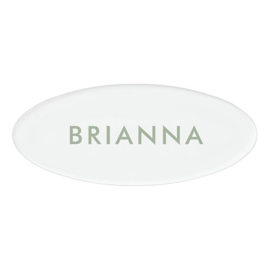 Personalized modern minimalist sage green employee naambadge (Voorkant)