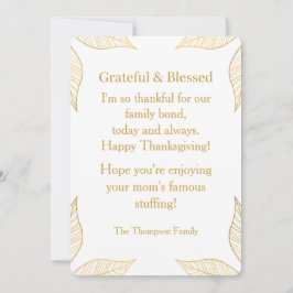 Personalized Modern Minimalist Thanksgiving Feestdagenkaart