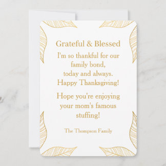 Personalized Modern Minimalist Thanksgiving Feestdagenkaart
