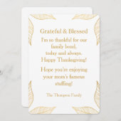 Personalized Modern Minimalist Thanksgiving Feestdagenkaart (Voorkant / Achterkant)