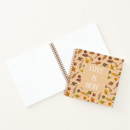 Personalized modern natural autumn brown beige art notitieboek