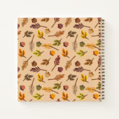 Personalized modern natural autumn brown beige art notitieboek (Achterkant)