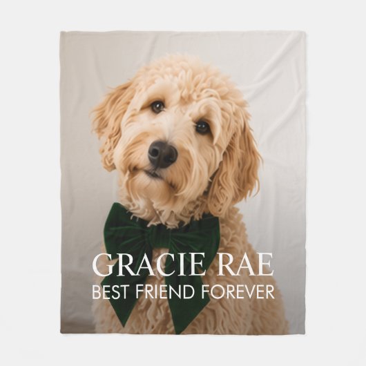 Personalized Modern Pet Dog Photo Fleece Deken (Voorkant)