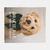 Personalized Modern Pet Dog Photo Fleece Deken (Voorkant (Horizontaal))