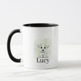 Personalized Modern Pet Mug With Minimal Typograph Mok
