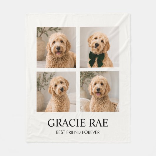 Personalized Modern Pet Photo Collage Fleece Deken (Voorkant)