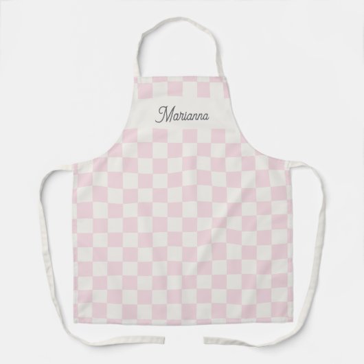 Personalized Modern Pink Checkered Pattern Schort (Voorkant)
