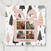 Personalized Modern Pink Christmas Gift Box Bedankjes Labels (Achterkant)