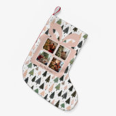 Personalized Modern Pink Christmas  Kleine Kerstsok (Voorkant (Hangend))