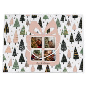 Personalized Modern Pink Christmas Photo Gift Bag Groot Cadeauzakje (Voorkant)