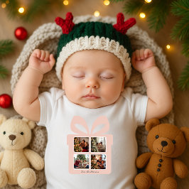 Personalized Modern Pink Christmas Romper