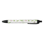 Personalized Modern Pink Tulip Flower Zwarte Inkt Pen (Bodem)