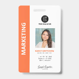 Personalized Modern Professional Employee Oranje Badge