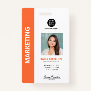 Personalized Modern Professional Employee Oranje Badge