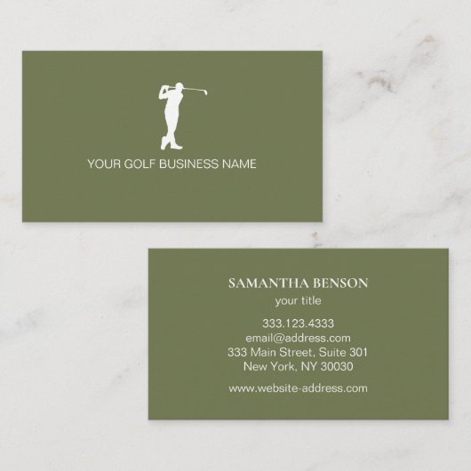Personalized Modern Professional Golf Visitekaartje (Voorkant / Achterkant)