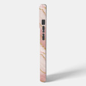 Personalized Modern Rose Quartz Marble Gold Case-Mate iPhone Case (Achterkant / Links)