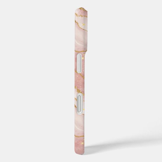 Personalized Modern Rose Quartz Marble Gold Case-Mate iPhone Case (Achterkant / Rechts)
