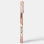 Personalized Modern Rose Quartz Marble Gold Case-Mate iPhone Case (Achterkant / Rechts)