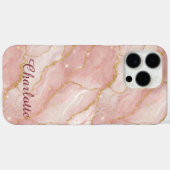 Personalized Modern Rose Quartz Marble Gold Case-Mate iPhone Case (Achterkant (horizontaal))