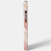 Personalized Modern Rose Quartz Marble Gold Case-Mate iPhone Case (Achterkant / Links)