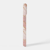 Personalized Modern Rose Quartz Marble Gold iPhone 15 Case (Rechterkant)