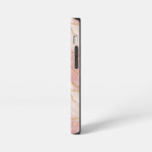 Personalized Modern Rose Quartz Marble Gold iPhone Hoesje (Linkerkant)