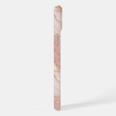 Personalized Modern Rose Quartz Marble Gold iPhone Hoesje (Rechterkant)