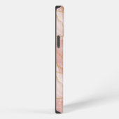 Personalized Modern Rose Quartz Marble Gold iPhone Hoesje (Rechterkant)