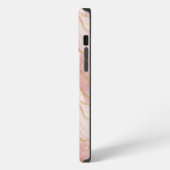 Personalized Modern Rose Quartz Marble Gold iPhone Hoesje (Linkerkant)