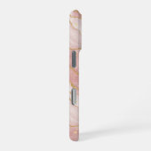 Personalized Modern Rose Quartz Marble Gold iPhone Hoesje (Rechterkant)